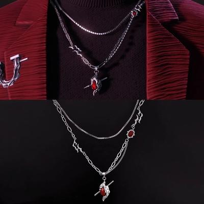 Game Love And Deepspace Sylus Necklace Cosplay Fashion Unisex Heart Pendant Alloy Jewelry Choker Accessories Props