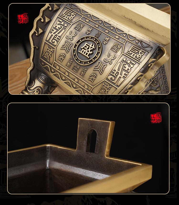 Brass and Copper Double Dragon Ding: Decorative Office & Home Ornament