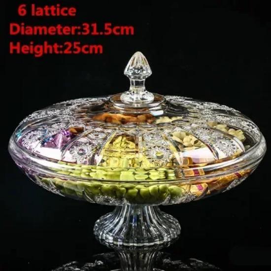 Fruit Basin Dry Candy Dish Sugar Snack Nut Peanut Food Storage Can Box with Cover Plastic Trinket Tray Transparent Acrylic Plate