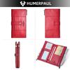 Humerpaul Women Leather Wallet Hand-held Wallet Large-capacity Multi-function First-layer Cowhide Wallet Folding Coin Purse