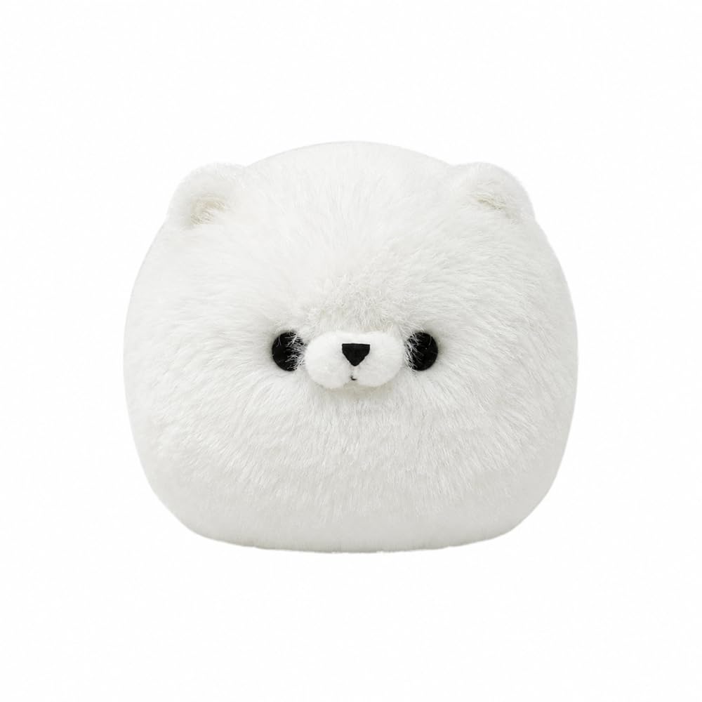Soft and fluffy Pomeranian plush toy goods, 2 types available, approximately 10.5cm (white)
