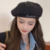New Arrivals Open Run Boy Cap Lettering Cut Snap Beret