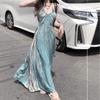 Women's College-Style White Dress – 2026 Summer French-Inspired Waist-Cinching Long Skirt