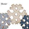 Winter Farmhouse Shelf Ornaments 3 Pcs Snowflake Wooden Signs, Rustic Table Decoration, Hollowed Out Crafts Block Sign for Christmas Tiered