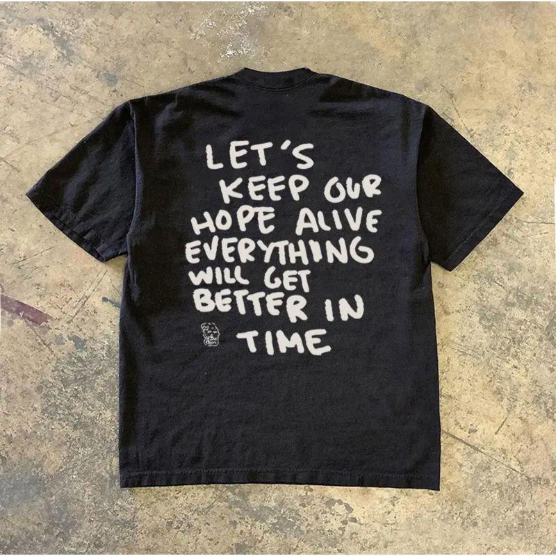 

Make Money for Charity 260G Heavy Weight Pure Cotton! English Creative Simple Print Harajuku Style Oversize Trendy Black XL [260g Heavy weight pure cotton]]