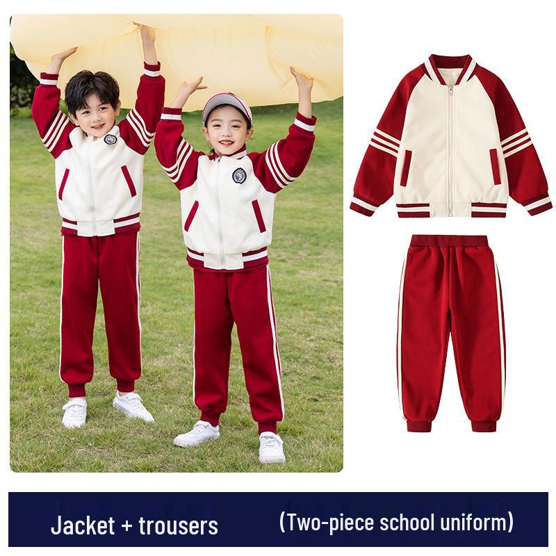Girls' Kindergarten Spring & Autumn Academic-Style Three-Piece School Uniform Set