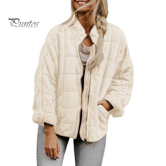 

Осень-зима Женская куртка с воротником-стойкой, длинными рукавами, карманами на молнии, однотонной защитой шеи, толстый теплый кардиган, женское пальто S бежевый