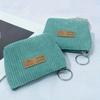 Corduroy Coin Purse  Flannel Zipper Bag  Cloth Label Striped Coin Bag  Girl Small Wallet  Storage Key Case