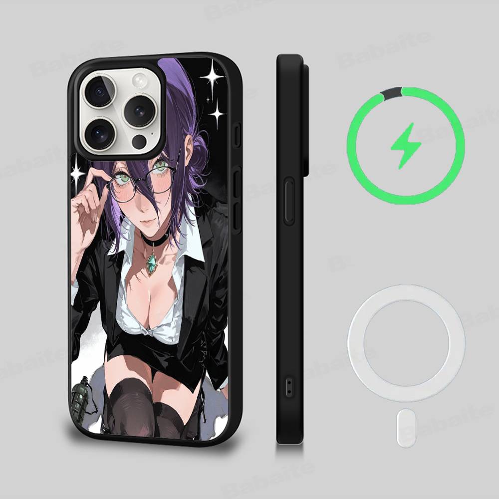 Chainsaw Man The Movie Reze Arc Phone Case For iPhone 13 14 15 11 12 16 17 Pro Max Plus For Magsafe Magnetic Shell