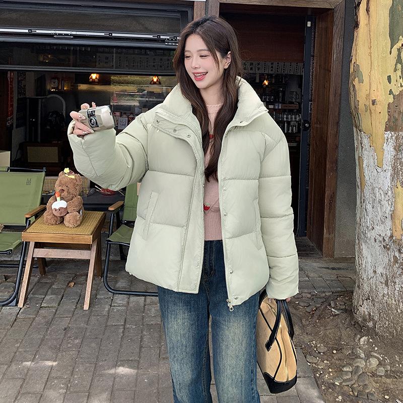 Short Down Cotton Jacket Women's Winter 2025 New Korean Version of Loose Stand-up Collar Thickened Bread Jacket