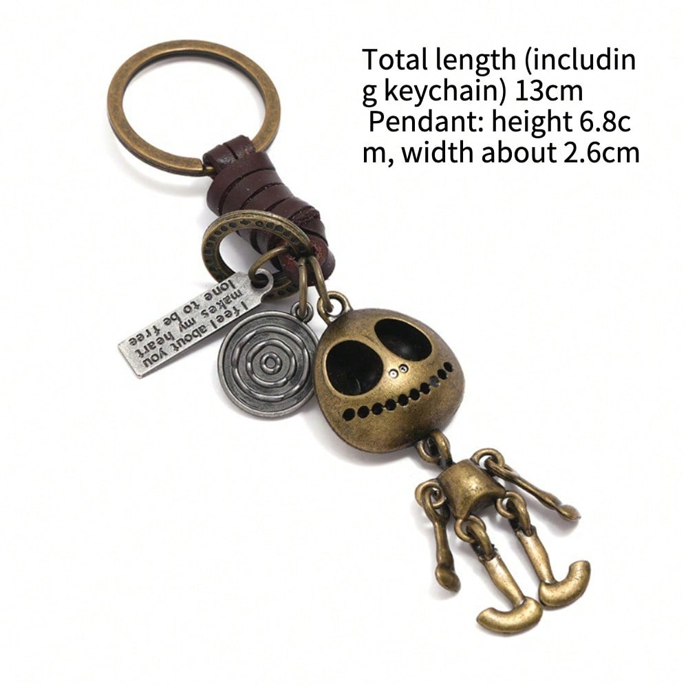 European and American Retro Jewelry Skull Skeleton Pendant Keychain Personalized Weaving Creative Keychain