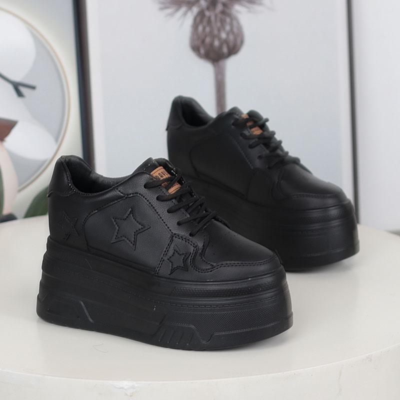 Fashion Women 12 CM Platform Sneakers Casual Outdoor Simple Design Skateboard Comfortable Lace Up Sneakers High Quality Sport Shoes