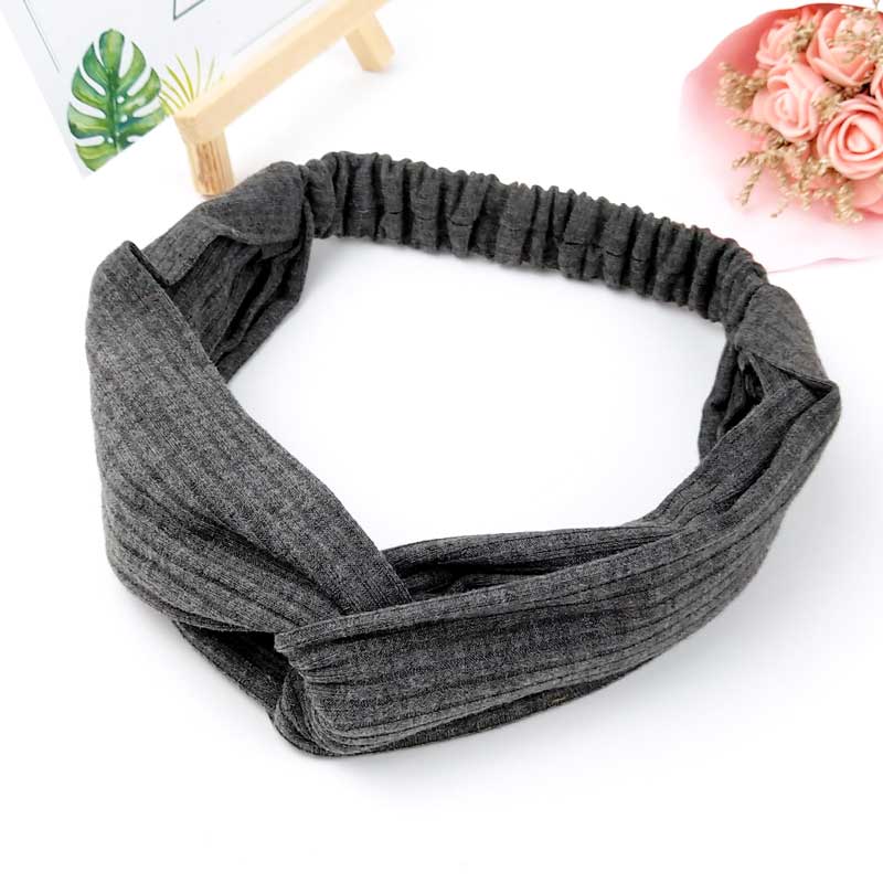 Scrunchies Frau Geknoteter Turban Haaraccessoires für Mädchen Stirnband Turban Elastisches Haarband Kopfwickel Gestreifte Haar-Scrunchies