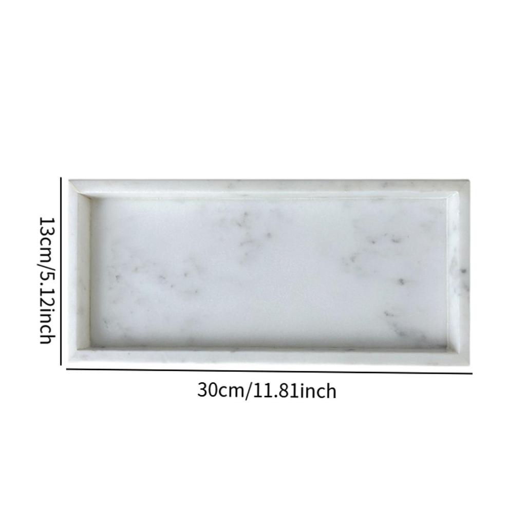 Marble Stone Serving Tray Perfume Holder Jewlery Dish Elegant Decorative Countertop Organizer for Club Dresser Vanity Decor