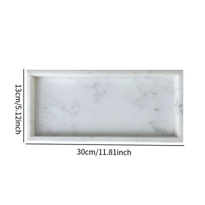 Bandeja de Servicio de Mármol, Elegante Bandeja de Joyería de Mármol, Organizador Decorativo para Encimera para Decoración de Cocina de Club, Oficina