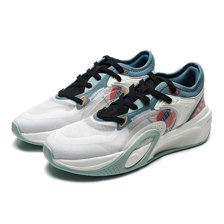 New Anta Life Collection Cushioning Anti Slip And Wear Resistant Low Top Sports Casual Shoes Men's Cyan White 112228081-5