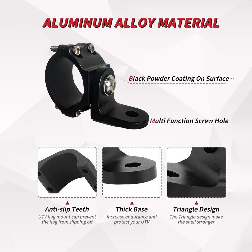 LED Whip Light Mounts UTV Flag Mount Led Antenna Brackets for ATV Roll Bar Cage RZR 900 1000 XP PRO Commander Accessories