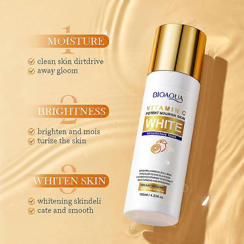 BIOAOUA Vitamin C Aufhellendes Gesichtswasser - 120ml Aufhellendes & Feuchtigkeitsspendendes Gesichtswasser