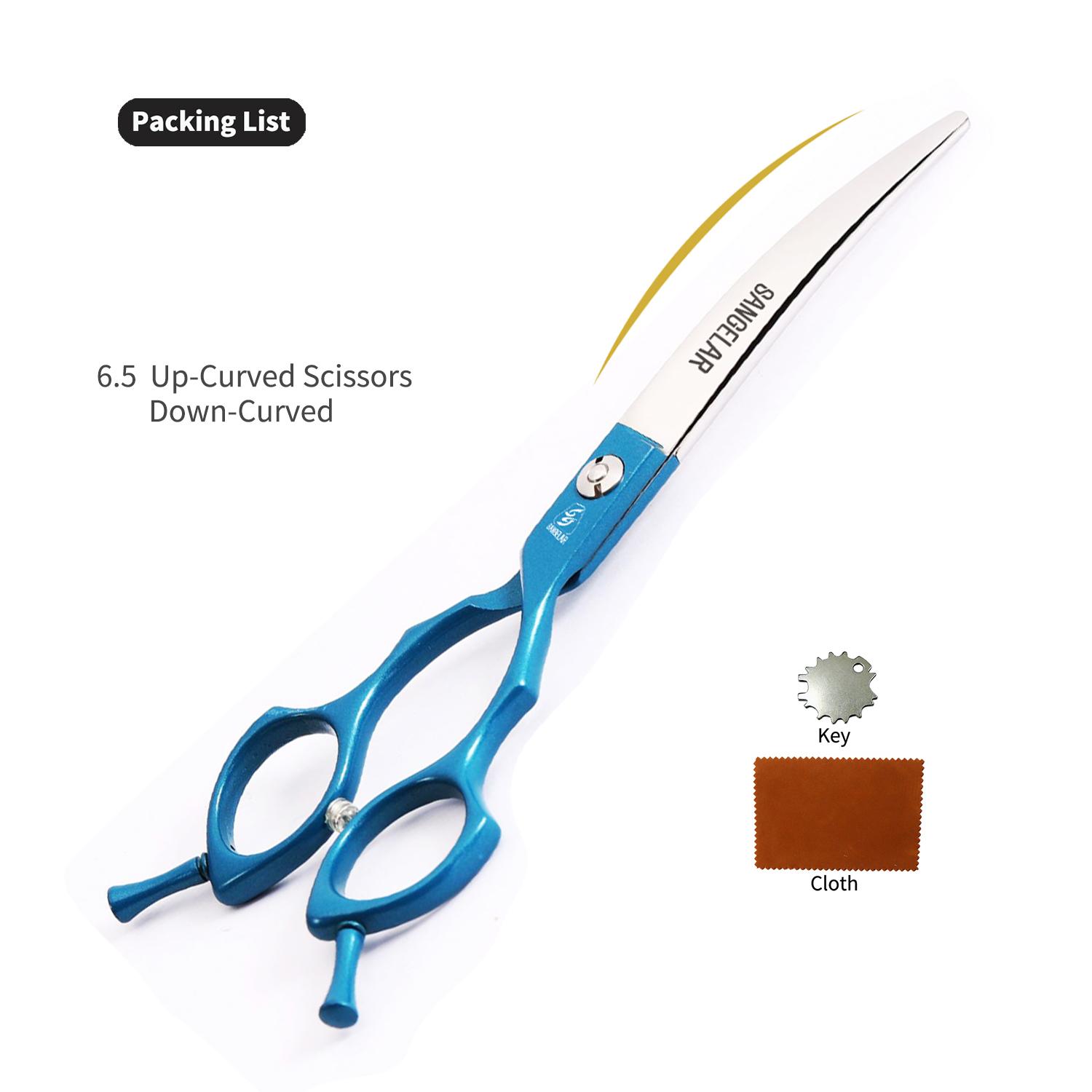 

Sangelar 6,5-дюймовые ножницы для ухода за домашними животными, изогнутые вниз, изогнутые ножницы для стрижки собак, ножницы для ухода за домашними животными, инструменты для ухода за шерстью животных, ножницы для зоомагазина для собак 6.5 inch Curved Sci