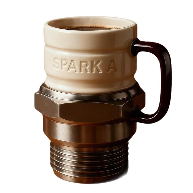 Zündkerzenbecher Industrieller Kaffeebecher Einzigartiges Auto-Geschenk Kaffeebecher mit Automobil-Thema Personalisierter Kaffeebecher für Mann Geburtstagsgeschenk