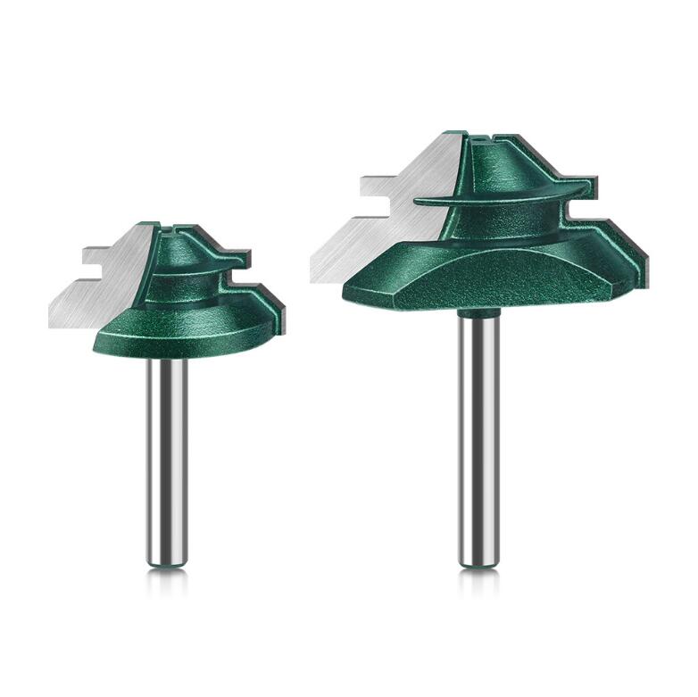 45-Grad-Gehrungsfräser, 1/4 Zoll, 6 mm Schaft, Zapfenfräser, Werkzeug zum Bohren und Fräsen für Holz, Hartmetalllegierung