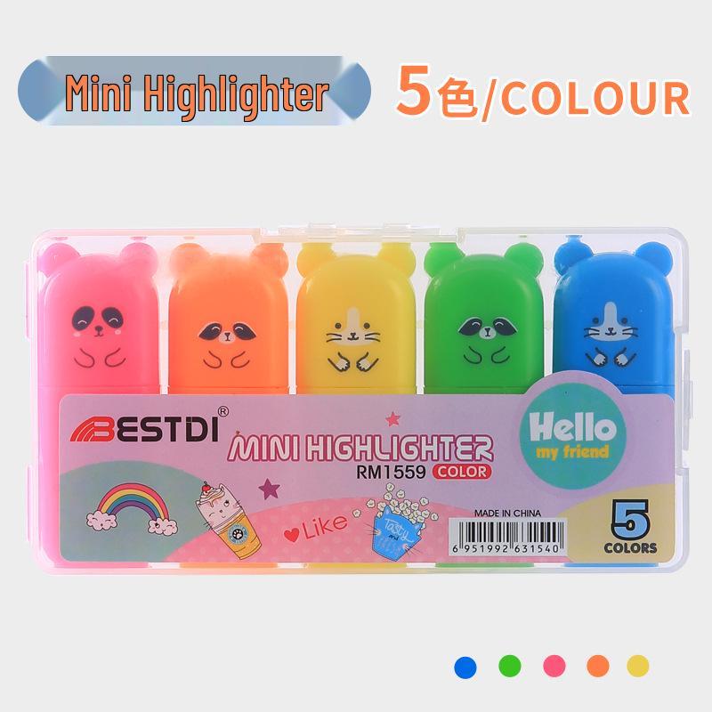 

Cartoon Mini Fluorescent Marker Pen - Student DIY Journal Highlighting Pen Oblique Tip