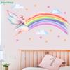 Fairy & Rainbow Wall Stickers - Colorful Kids Room Decor Decals, Removable Watercolor Style Wall Art