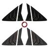 For Hyundai Verna 2010--2016 2Pcs Car Rear Window Side Vent Shutter Louver Cover Trim Black Carbon Fiber Exterior Accessories