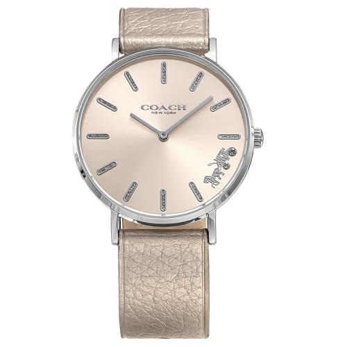 Coach PERRY Champagne Gold Dial Stainless Steel Quartz 36mm Watch 14503853 Women's Gold