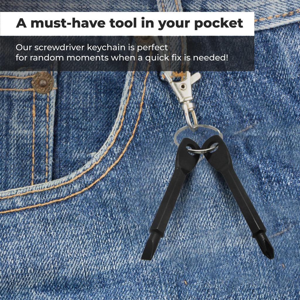 Portable Phillips Slotted Screwdriver Set Key Ring Mini Pocket Cross Screw Keychain Multifunctional Repair Tools Outdoor Gadget