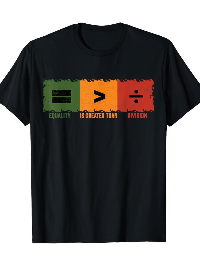 Equality Division Math TShirt 100 Cotton ONeck Short Sleeve Summer Casual Mens Tshirt Streetwear