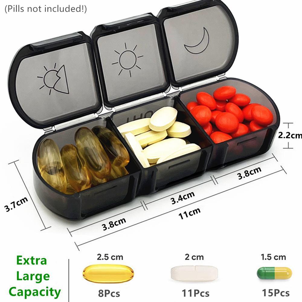 Updated Weekly Pill Organizer Case 7 Days Travel Pill Box Container 3 Times A Day Large Capacity for Vitamins Medicine Fish Oils