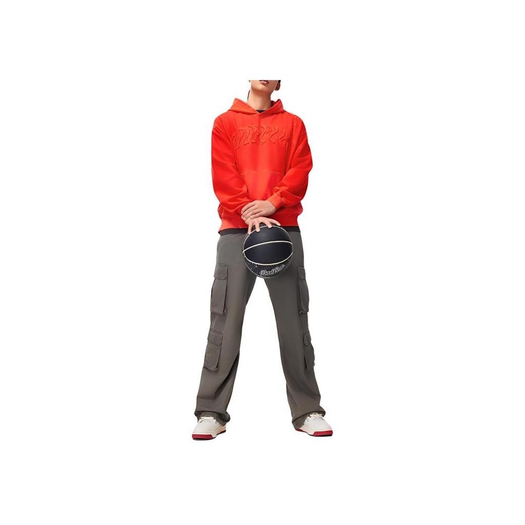 Li Ning Badfive Series Hooded Pullover Casual Sports Long Sleeve Sweatshirt Men sweatshirt Phoenix-Orange AWDU097-2