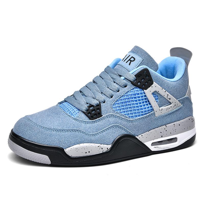 AJ4 Men's Little White Cement High-Top Basketball Sneakers, Thick-Soled, Autumn 2025 Trendy Edition