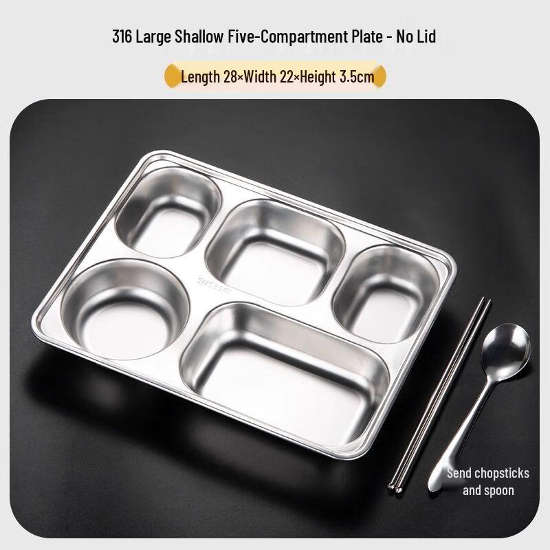 Stainless Steel Divided Lunch Plate