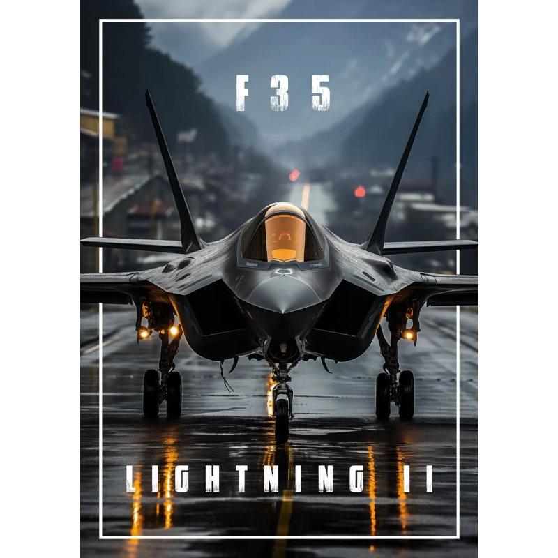 Modern Military Airplane F35 Fighter Lightning Jet Starting Poster Fighter Fly Canvas Painting Wall Art Living Room Home Decor