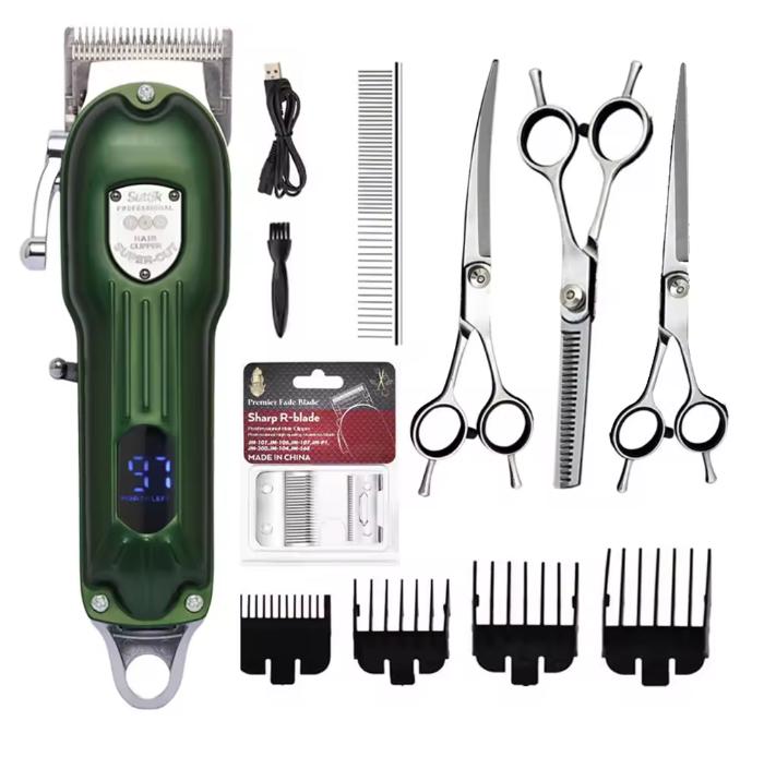 Professional Dog Hair Clipper All Metal Rechargeable Pet Trimmer Cat Shaver Cutting Machine Pets Low Noice Grooming Haircut