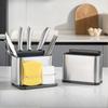 Stainless Steel Kitchen Utensil Storage Rack Kitchen Countertop Cutlery Drainer Sponge Holder
