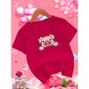 European Sizes Adorable Pink Cartoon Pig Avatar for Girls, Perfect for Summer with Short Sleeves, Casual And Breathable.
