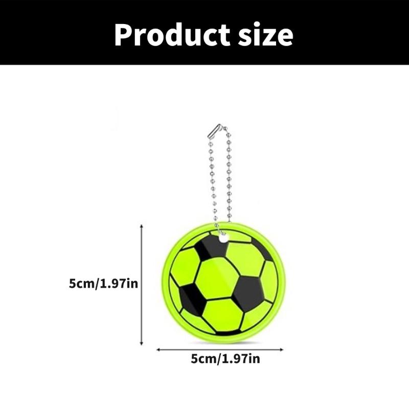 12Pieces Soccer Nighttime Backpack Keychain Glowing Bag Pendant Football Reflective Key Ornament for Easy Key Finding