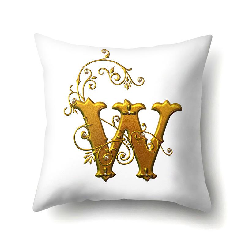 Polyester Pillow Case Car Decoration Home 26 English Letters Printed Car Waist Cushion Pillow Case
