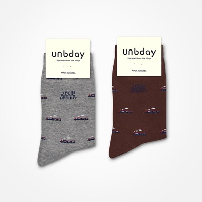 Unisex Train Pattern Socks gray