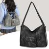 Fashionable Women's Handbag with Large Capacity Soft Leather  Simple Shoulder Bag Multiple Pockets Vintage Handbag Multi-functional Backpack