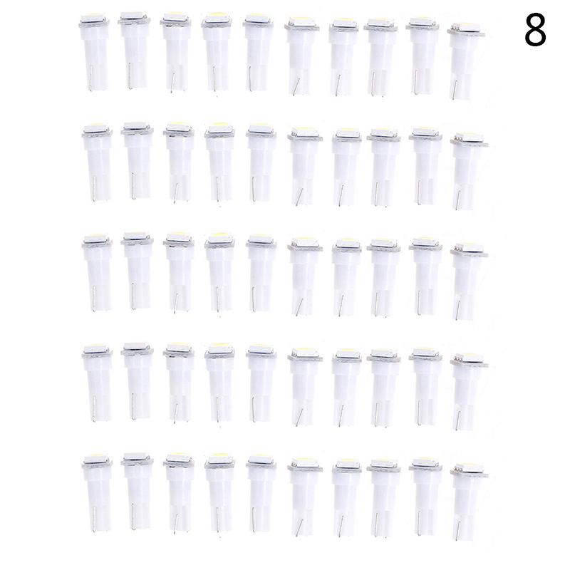

50 шт. светодиодных лампочек T5 5050 для приборов 12 В постоянного тока для автомобильных датчиков 50Pcs белый