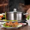 Chinesischer Hot Pot 304 Edelstahl Induktionskochfeld Gasherd Kompatibel Küchengeschirr Suppentopf Zweigeteilt