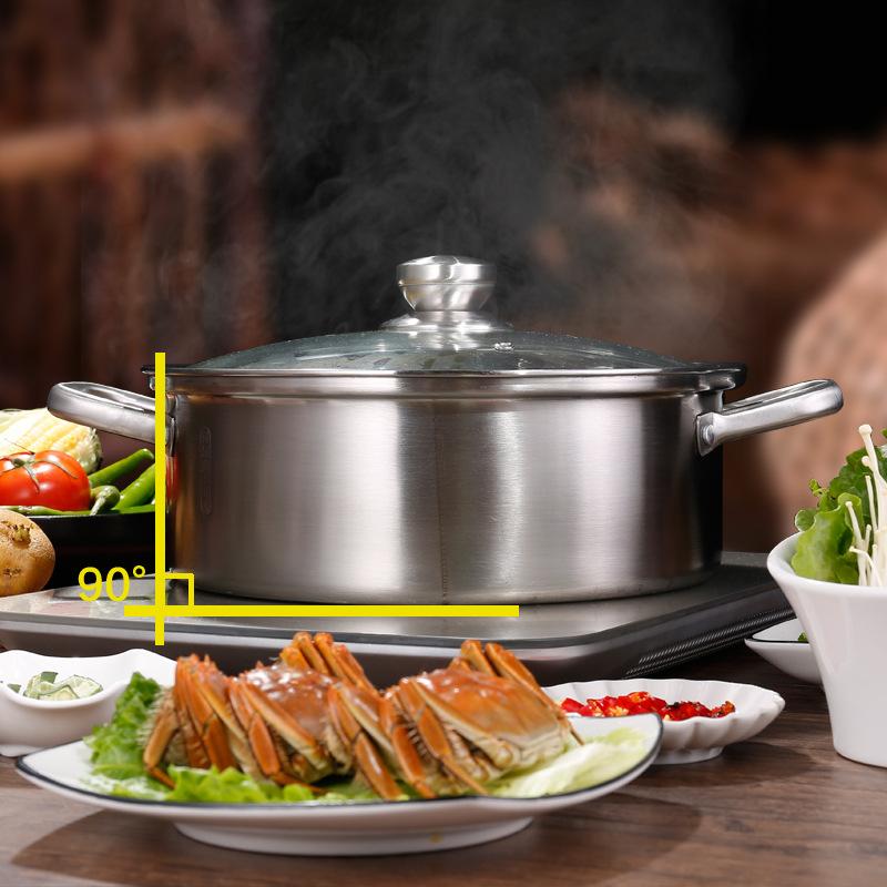 Chinesischer Hot Pot 304 Edelstahl Induktionskochfeld Gasherd Kompatibel Küchengeschirr Suppentopf Zweigeteilt