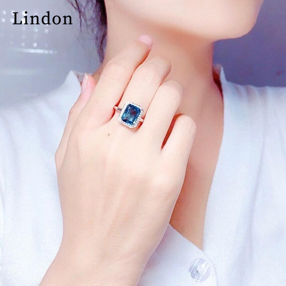 Lindon Classic Silver Plated Zircon Ring Ladies Jewelry Wedding Promise Party Gift