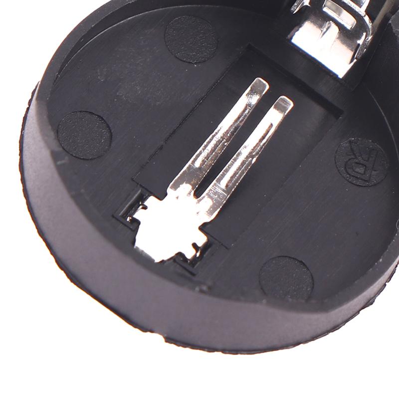 20Pcs Cr2032 Battery Holder Coin Cell Holder Box Case Socket Cr2032 With 2 Pins 3V Black Mounting Lead Need Solder
