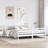 VidaXL Bed Frames Without Mattress White 200x200 Cm Solid Pine Wood 3305835