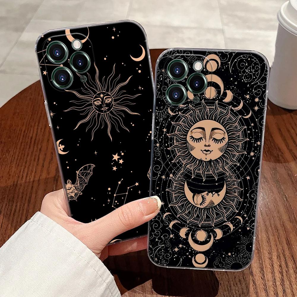 Sun Moon Tarot Card Astrology Magic Case For Apple iPhone 17 16 15 14 13 12 11 Pro Max 16 Plus 16E 17Air 17Pro Phone Cover Funda
